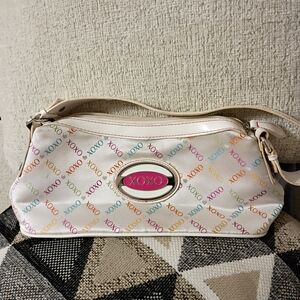 XOXO Cream Multicolor Logo Clutch